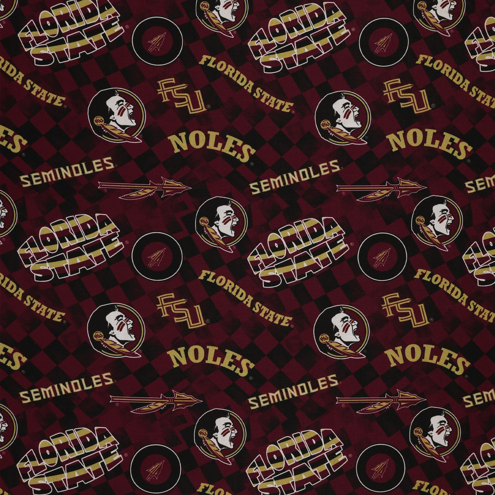 FSU Seminoles Allover Checker Fabric