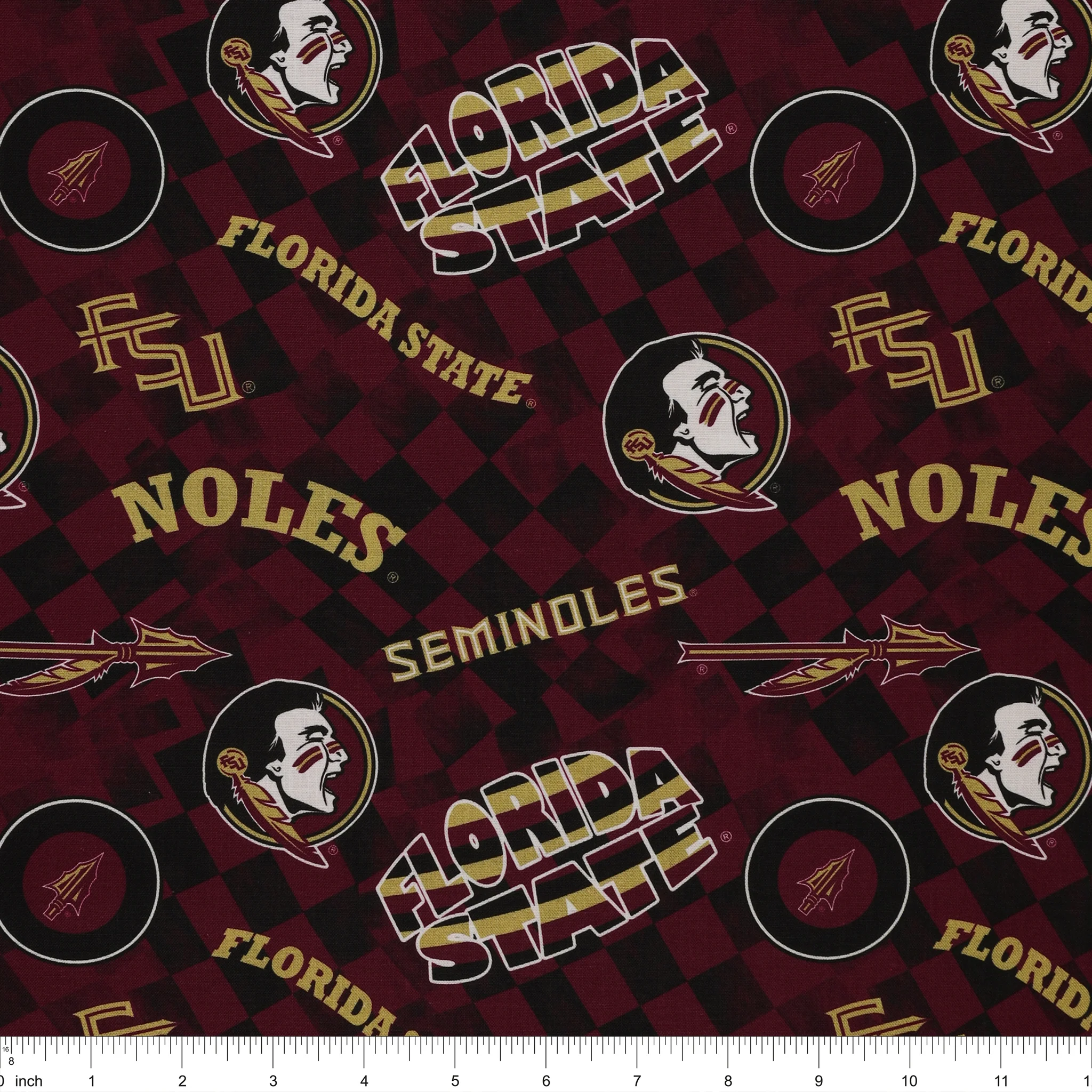 FSU Seminoles Allover Checker Fabric - Image 3