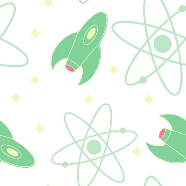 Furious 50s Atomic Fabric - White