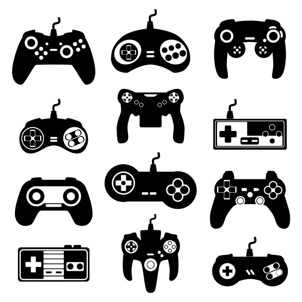 Game Controllers Fabric - Black/White