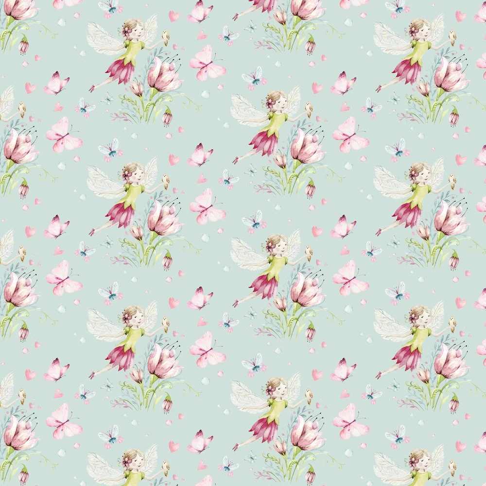 Garden Fairy Fabric - Blue