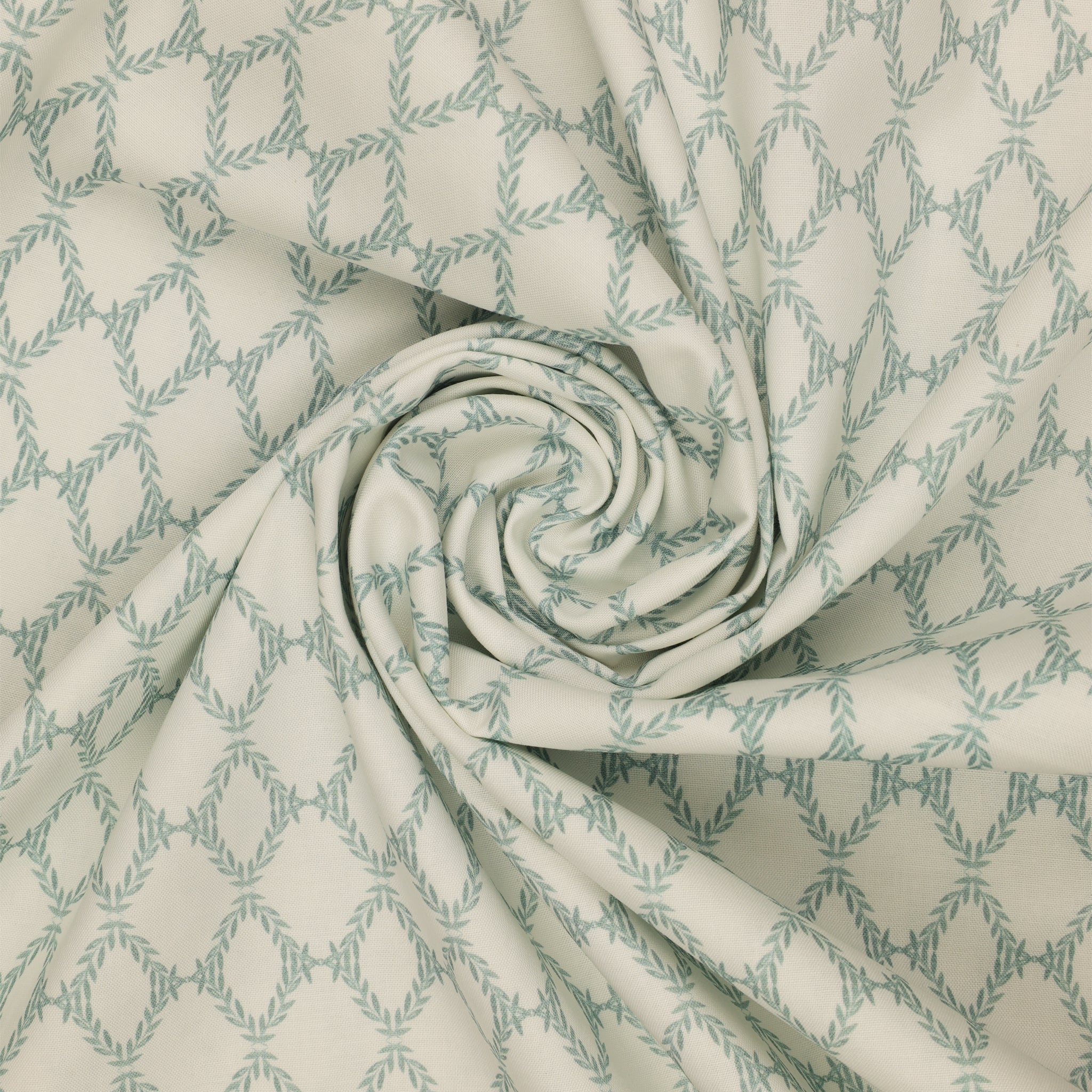 Garden of Affection Fabric Collection - Affection Trellis Turquoise/White - Image 2