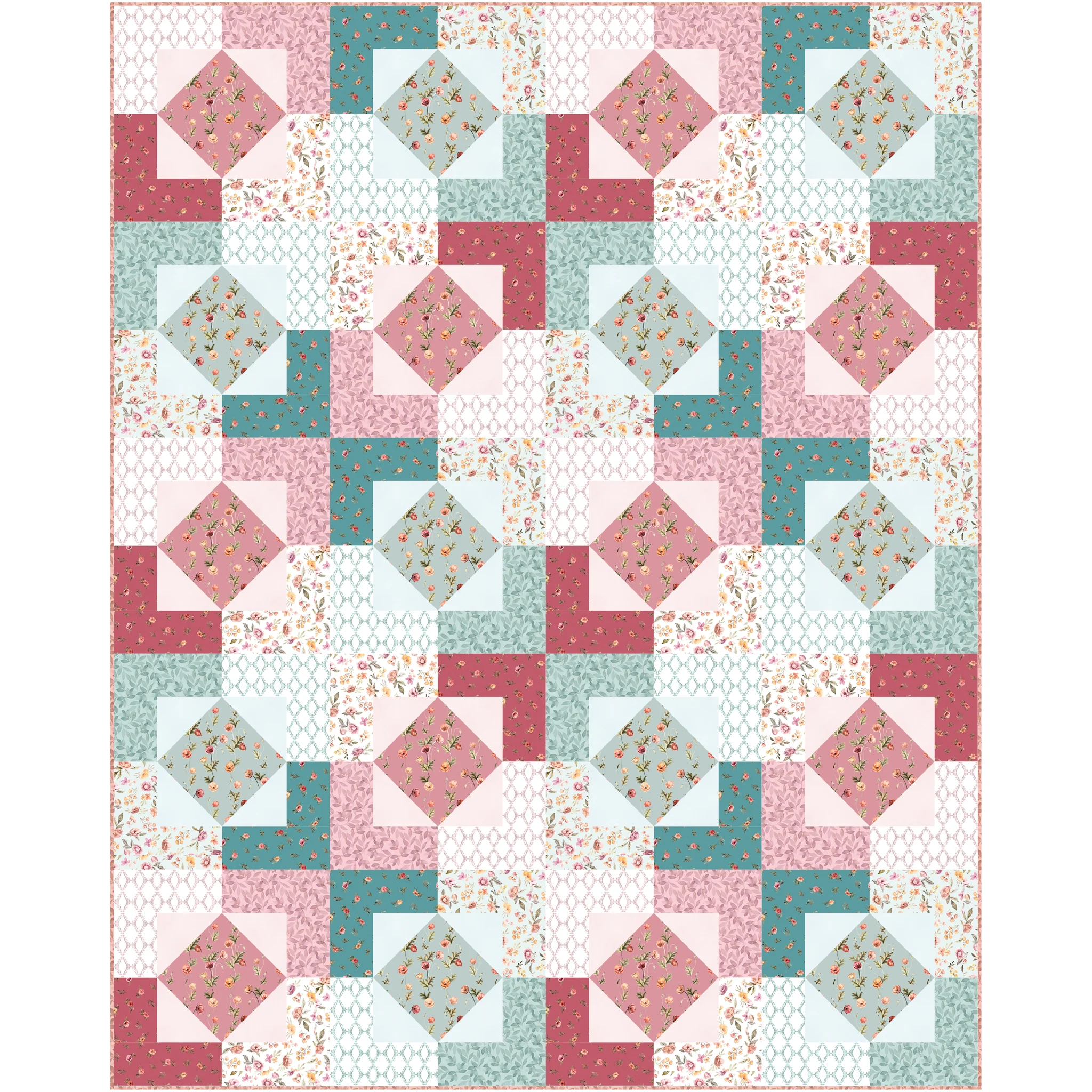 Garden of Affection Fabric Collection - Rose Bud Dark Rose - Image 5