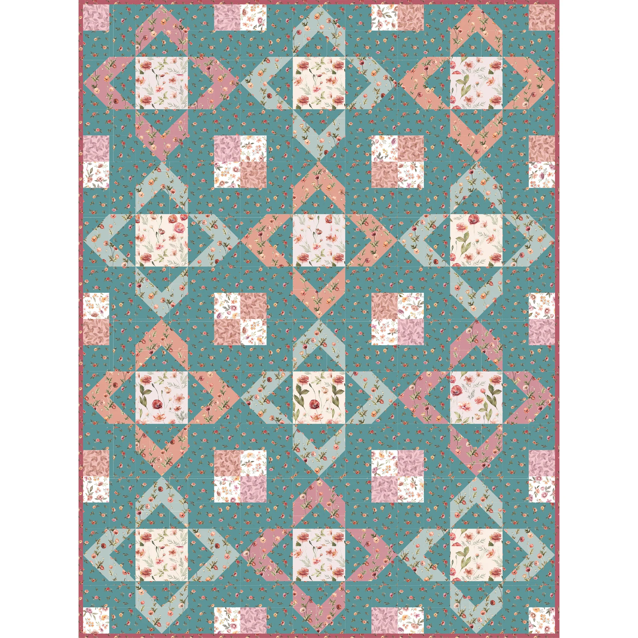 Garden of Affection Fabric Collection - Rose Bud Dark Rose - Image 7