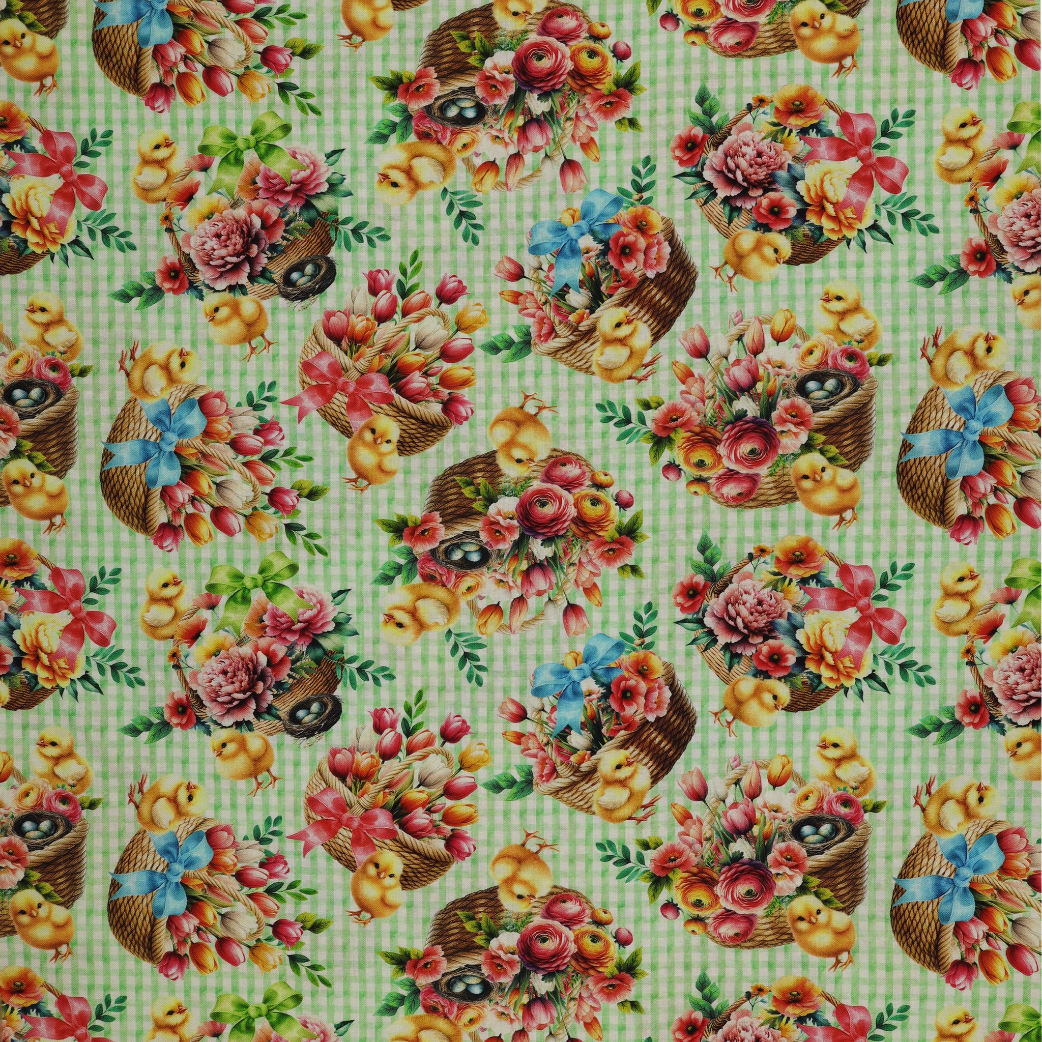 Garden Tea Fabric Collection - Garden Baskets Green