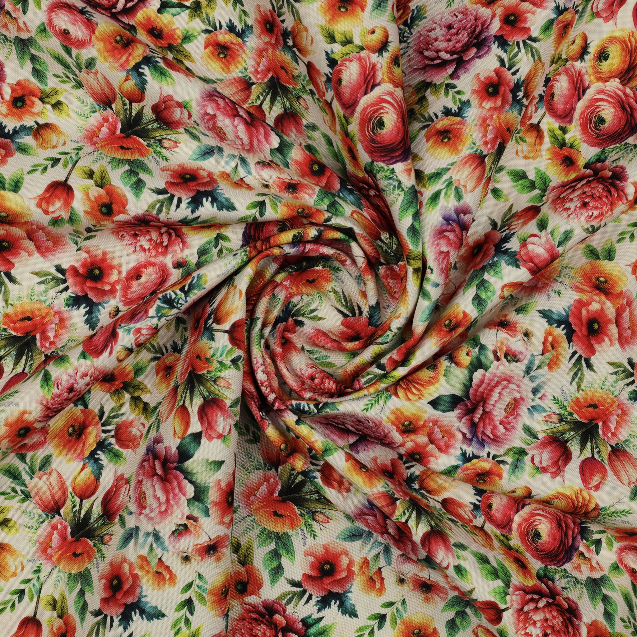 Garden Tea Fabric Collection - Garden Tea Floral White - Image 2