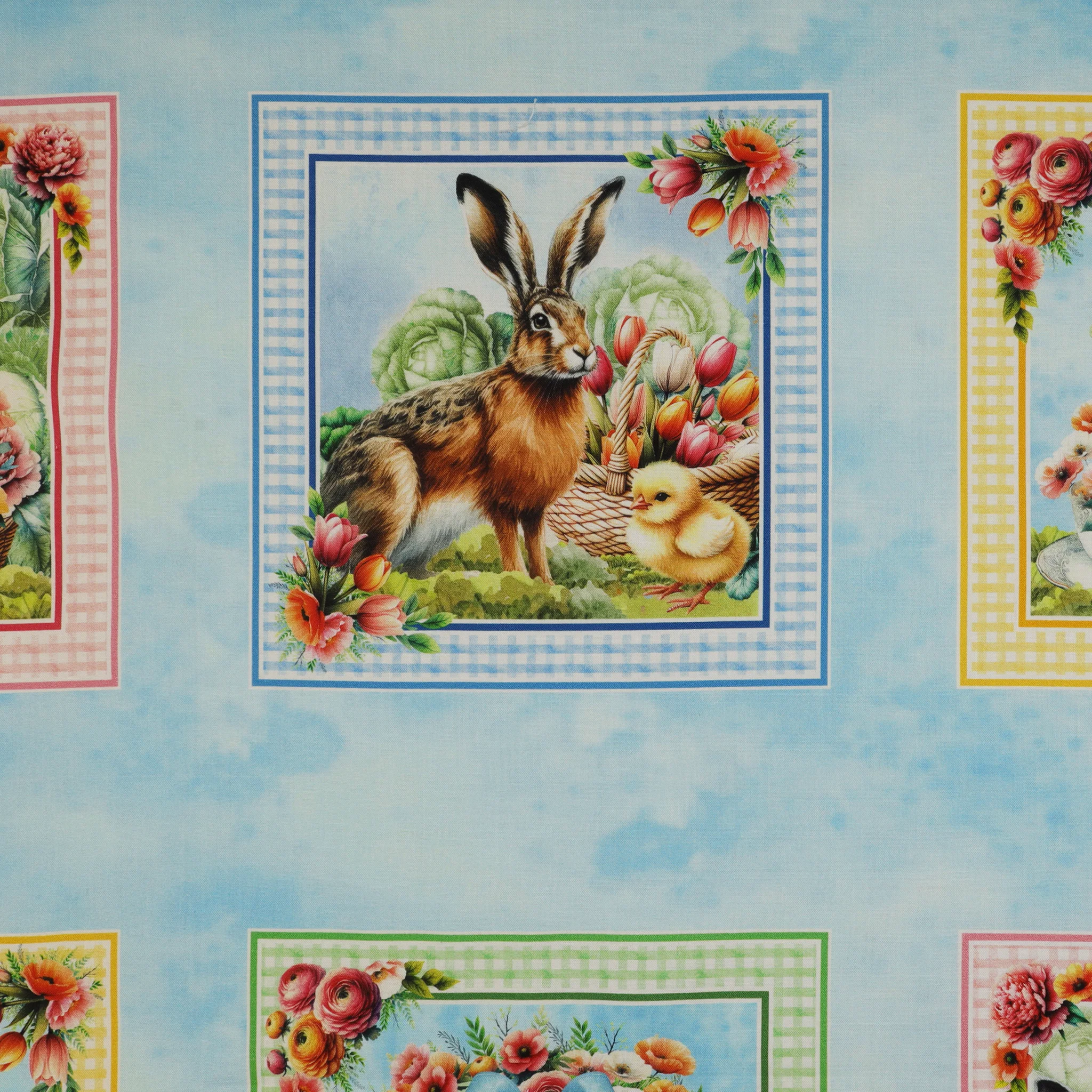 Garden Tea Fabric Collection - Garden Tea Panel Sky Blue - Image 4