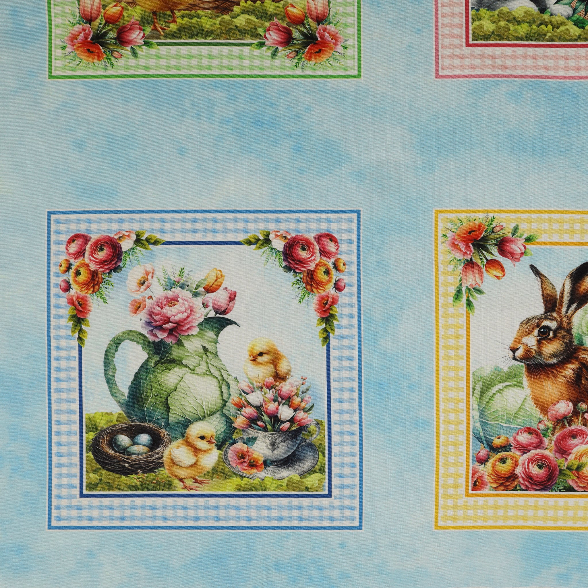 Garden Tea Fabric Collection - Garden Tea Panel Sky Blue - Image 6