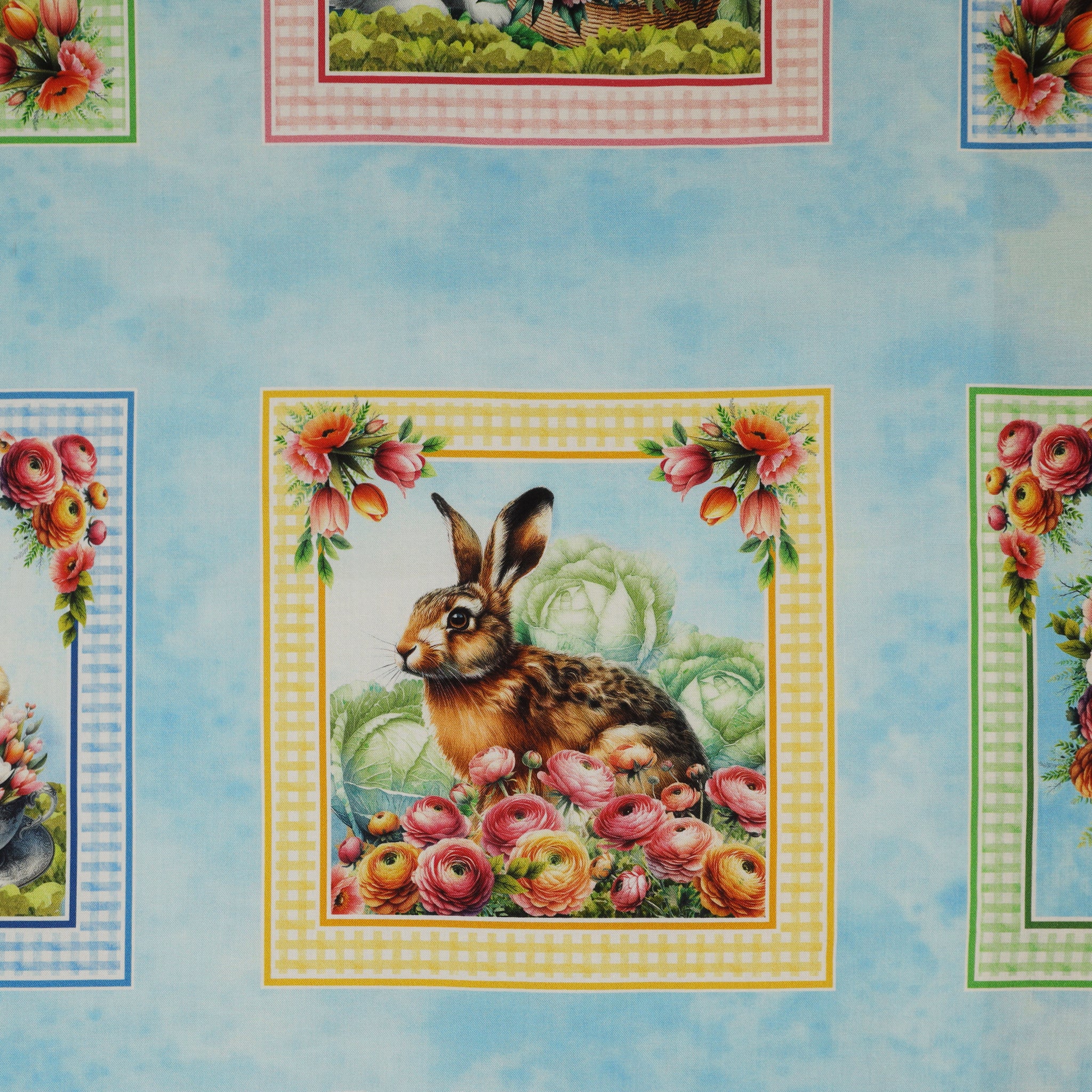 Garden Tea Fabric Collection - Garden Tea Panel Sky Blue - Image 7