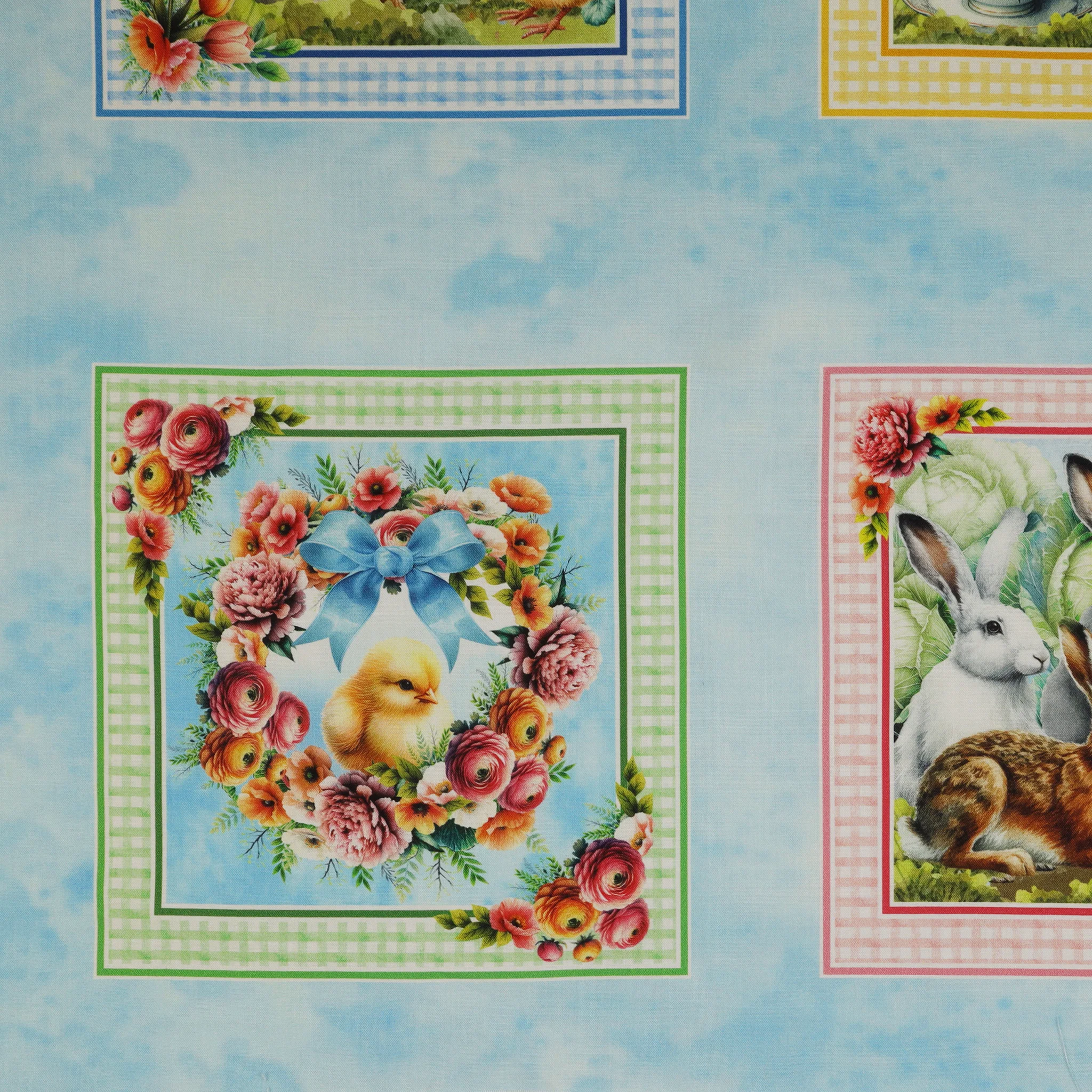 Garden Tea Fabric Collection - Garden Tea Panel Sky Blue - Image 8