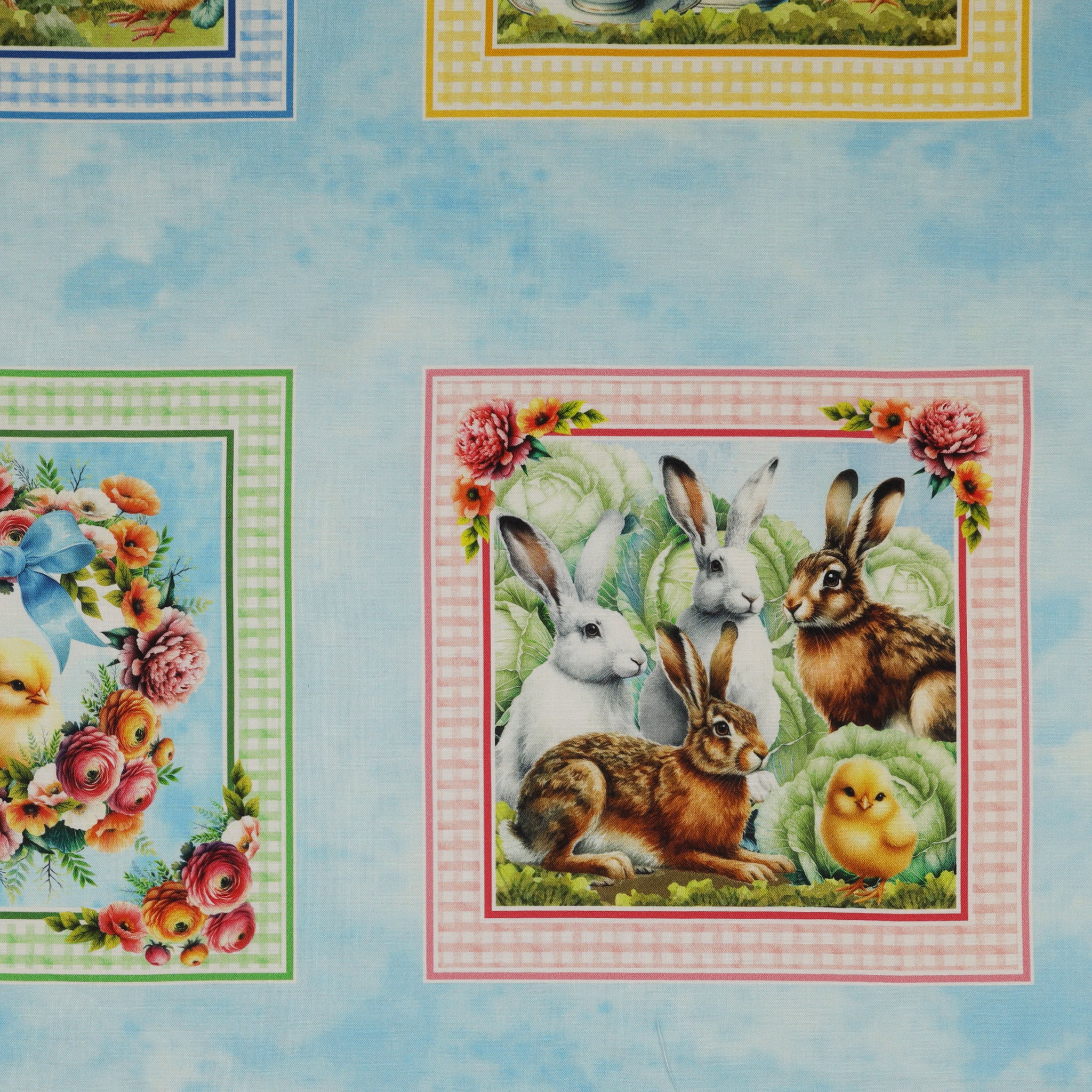 Garden Tea Fabric Collection - Garden Tea Panel Sky Blue - Image 9