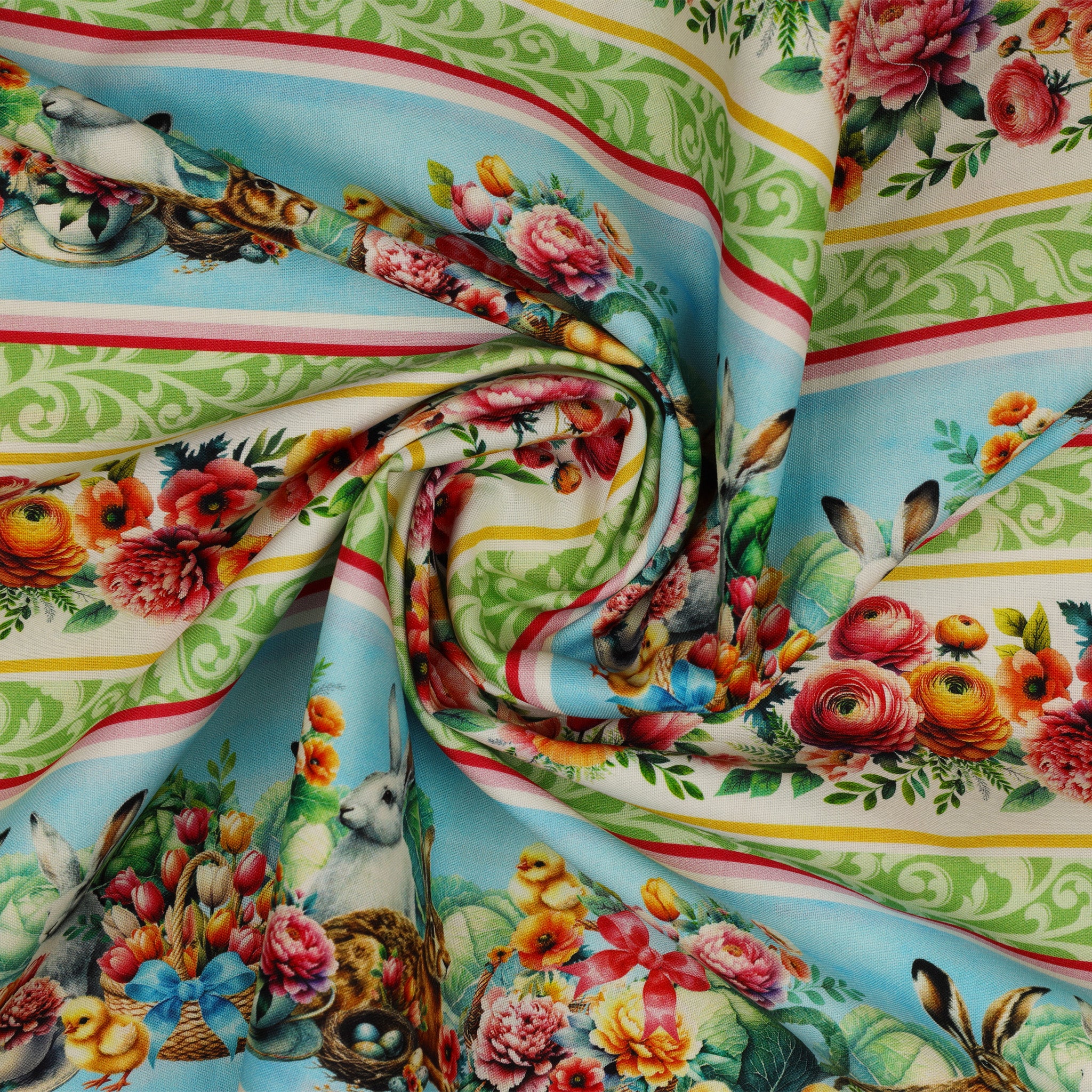 Garden Tea Fabric Collection - Garden Tea Stripe Multi - Image 2