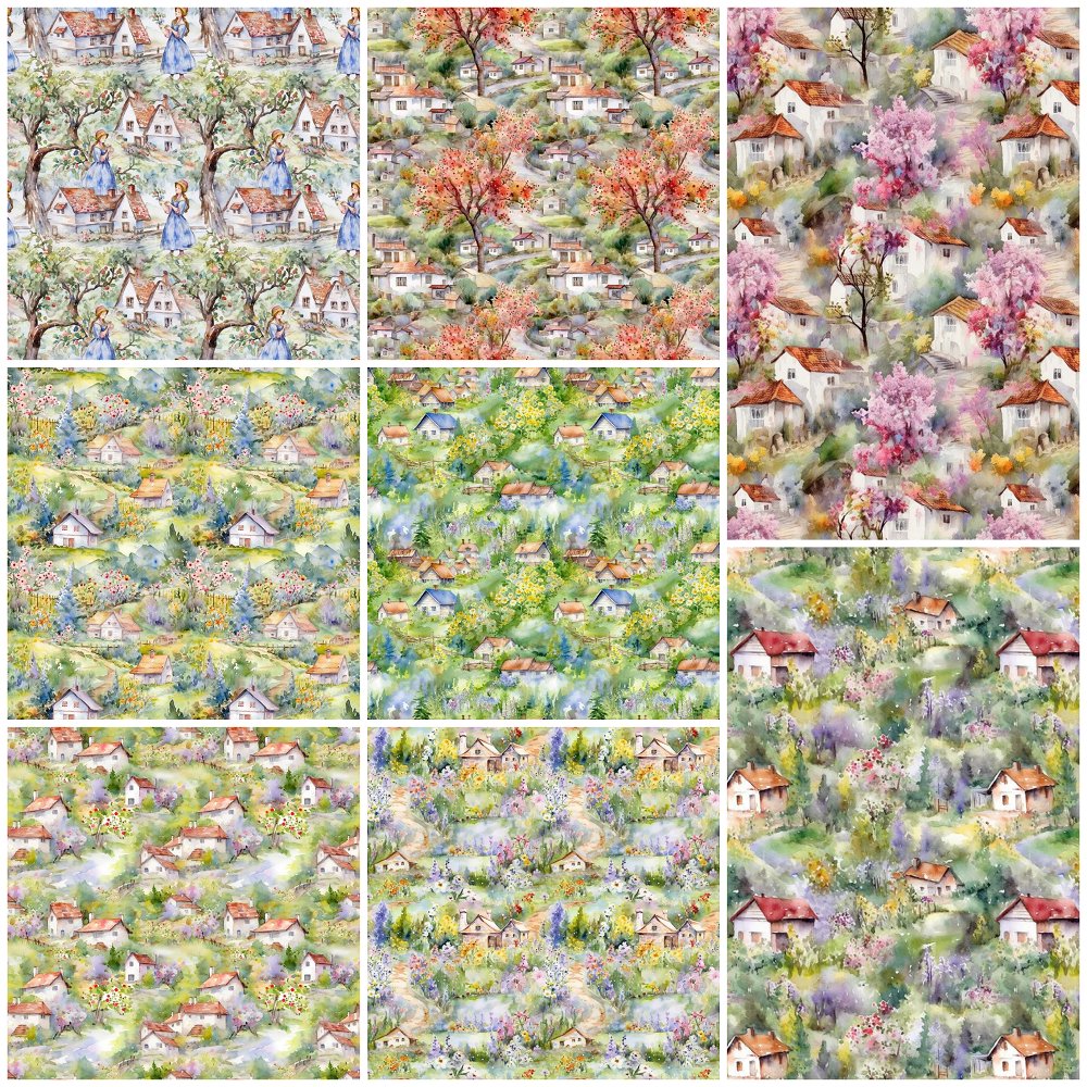 Garden Village Fat Quarter Bundle - 8 Pieces