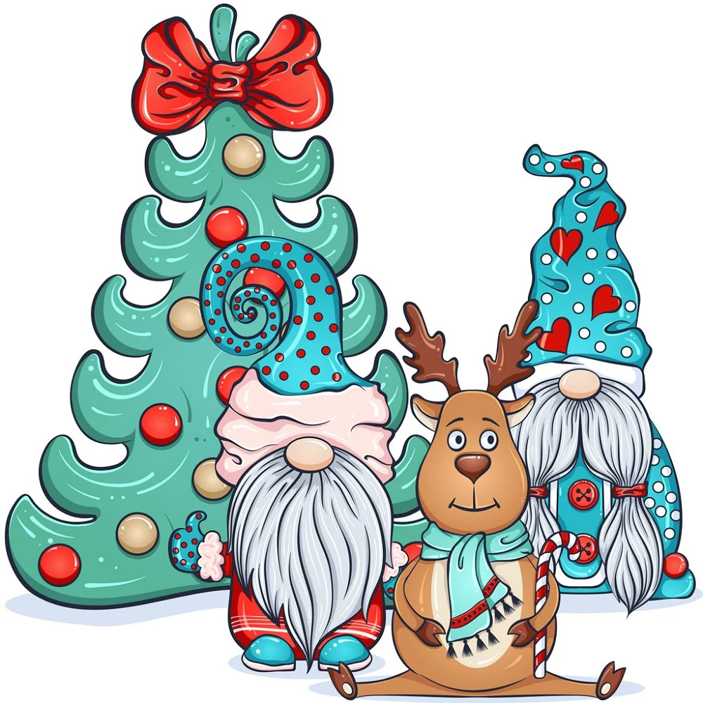 Gathered Around The Tree Fabric Panel - Multi