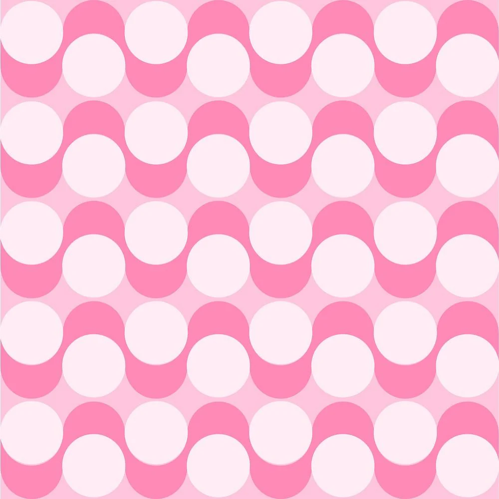 Geometric Abstract Swirl Dots Fabric - Pink