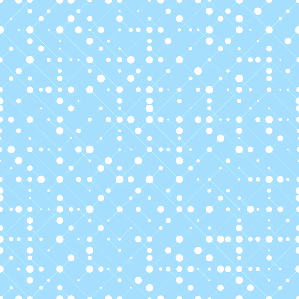 Geometric Lines & Dots Fabric - Blue
