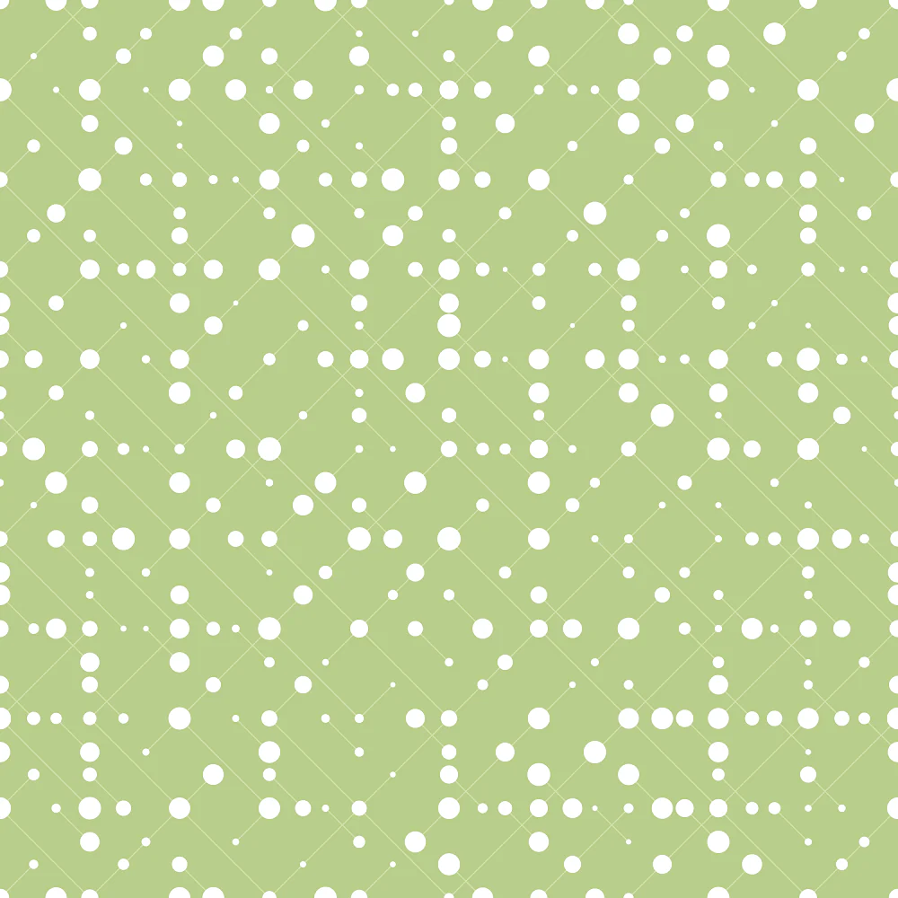 Geometric Lines & Dots Fabric - Green