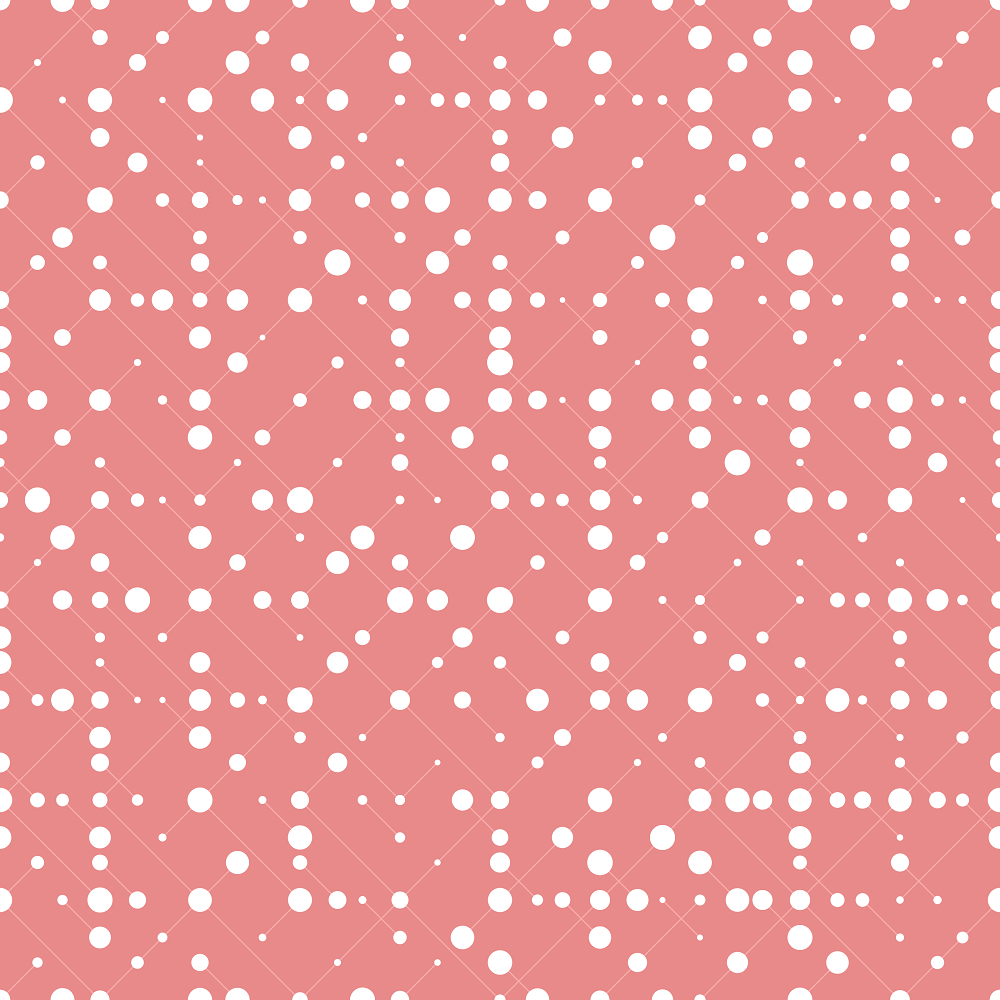 Geometric Lines & Dots Fabric - Red
