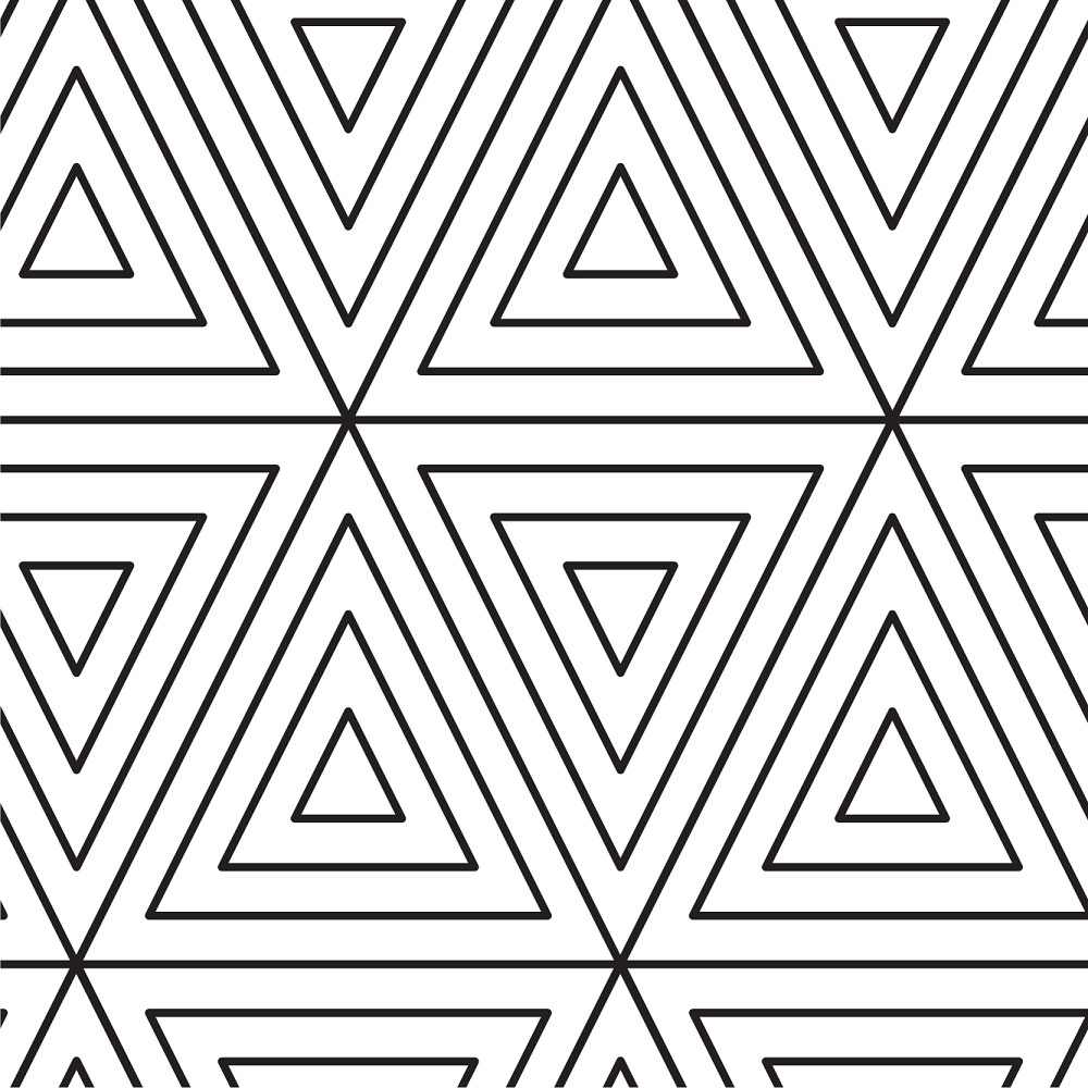 Geometric Triangles Fabric - Black/White