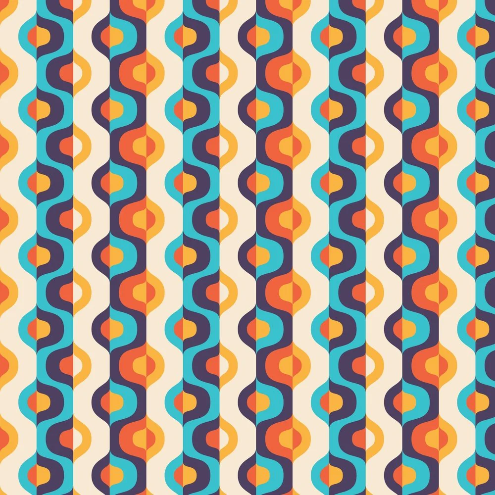 Geometric Wavy Stripes Fabric