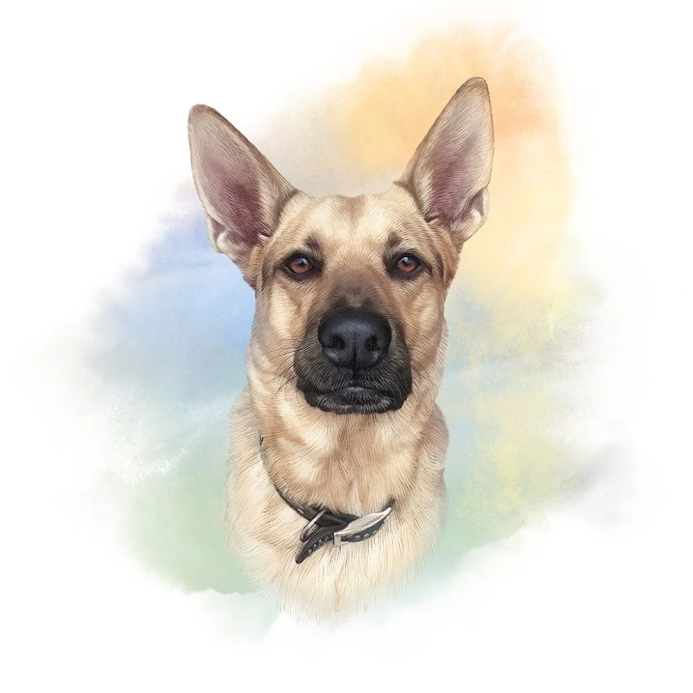 German Shepherd Fabric Panel - Multi