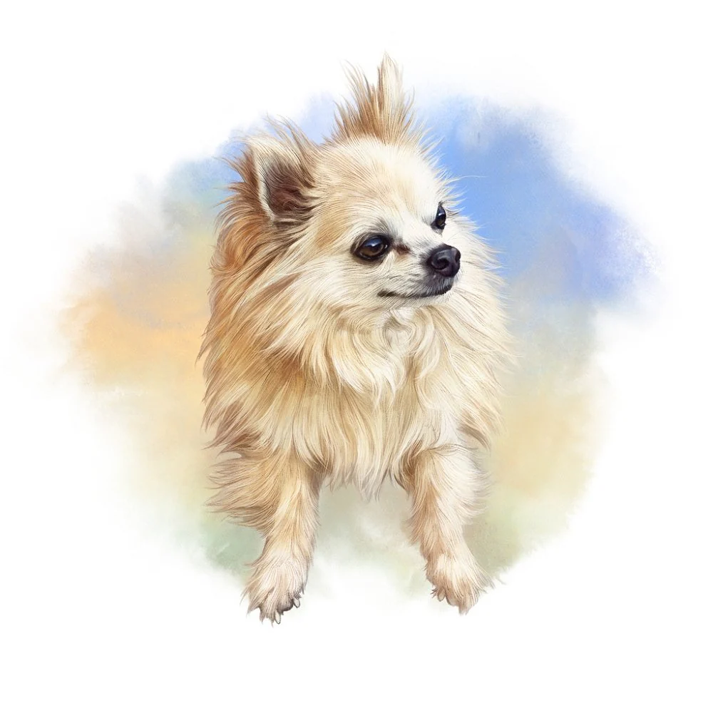 German Spitz Portrait Fabric Panel