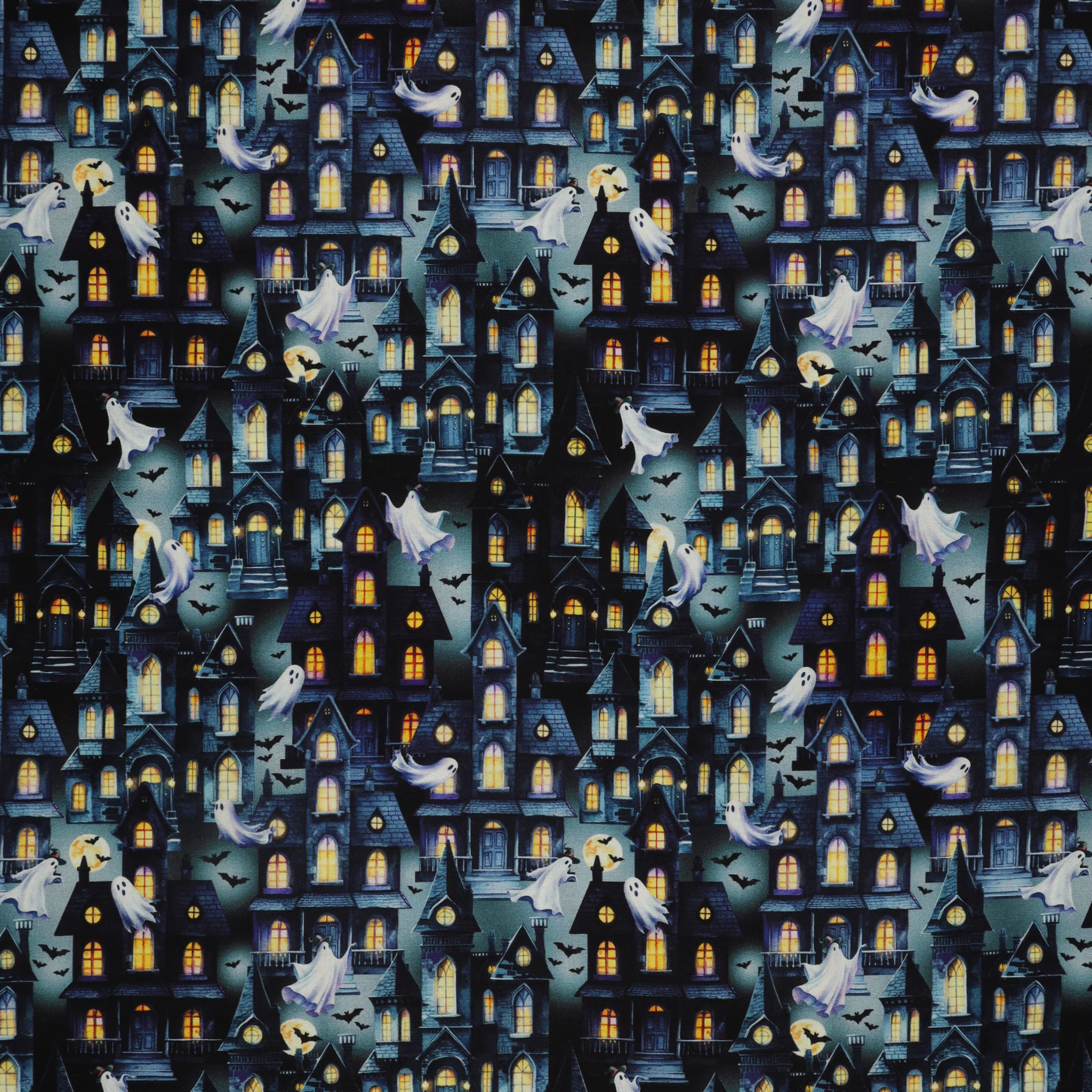 Ghostly Soiree Fabric Collection - Ghost Town Gray