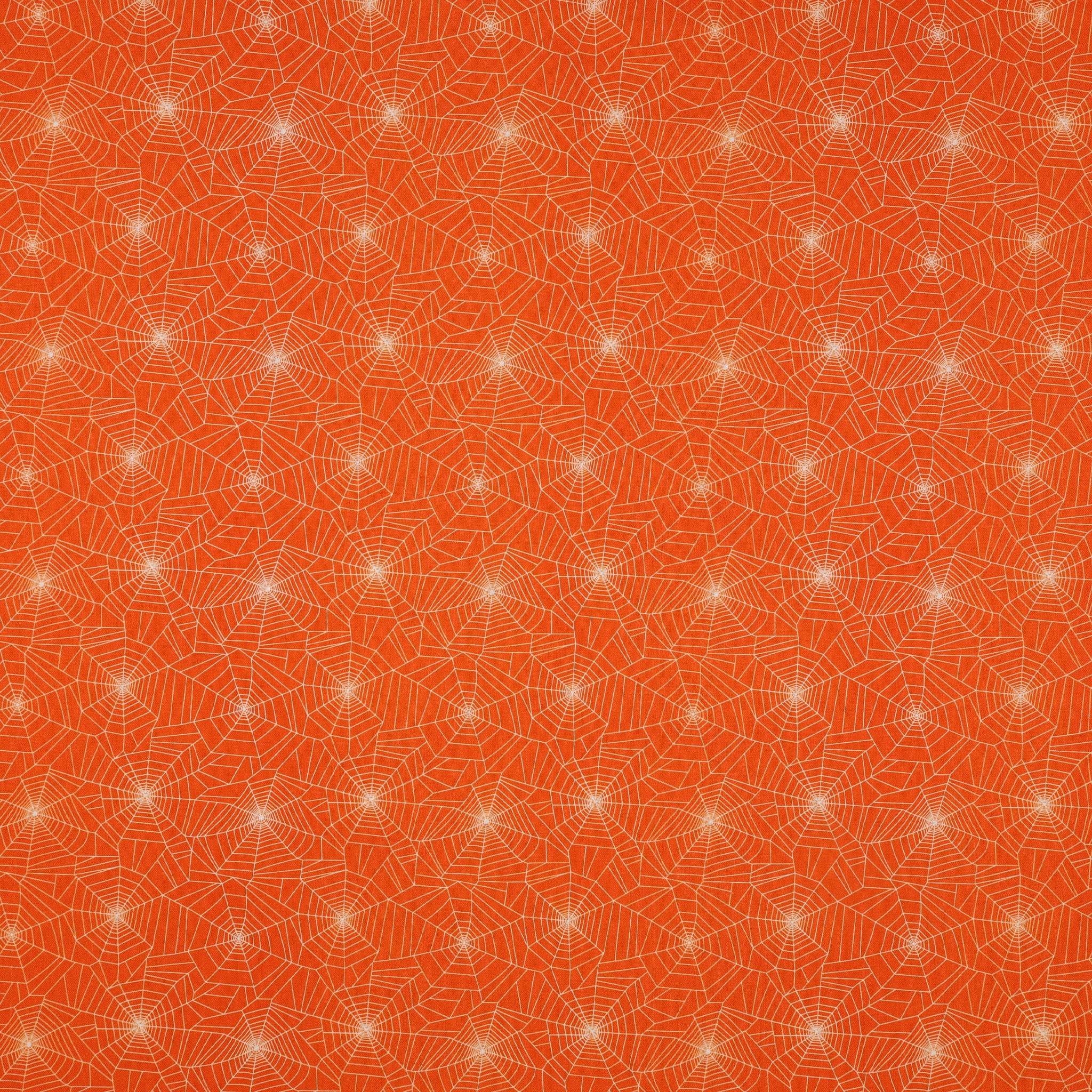 Ghostly Soiree Fabric Collection - Ghostly Cobwebs Orange