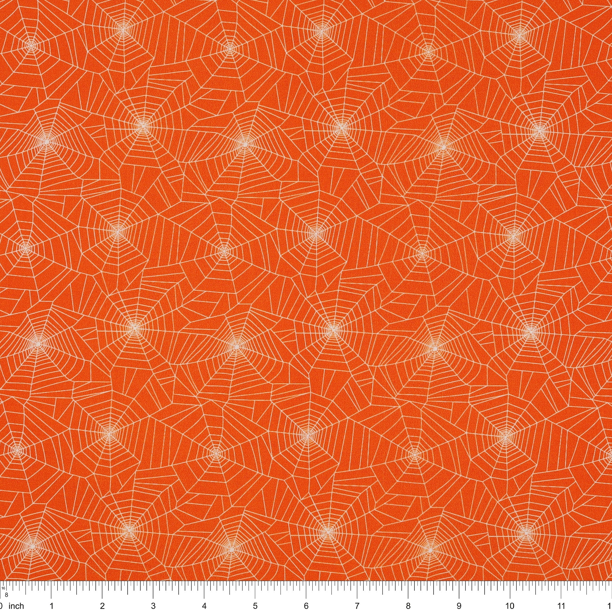 Ghostly Soiree Fabric Collection - Ghostly Cobwebs Orange - Image 3