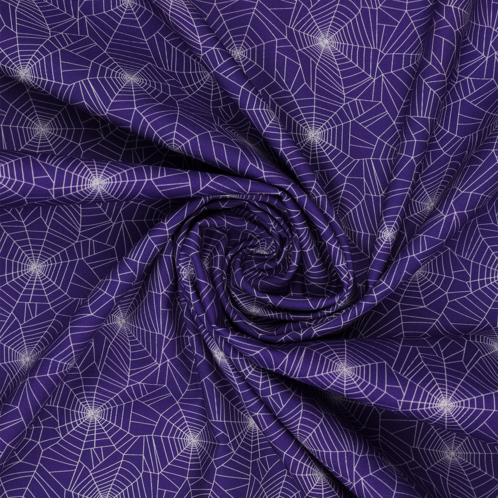 Ghostly Soiree Fabric Collection - Ghostly Cobwebs Purple - Image 2
