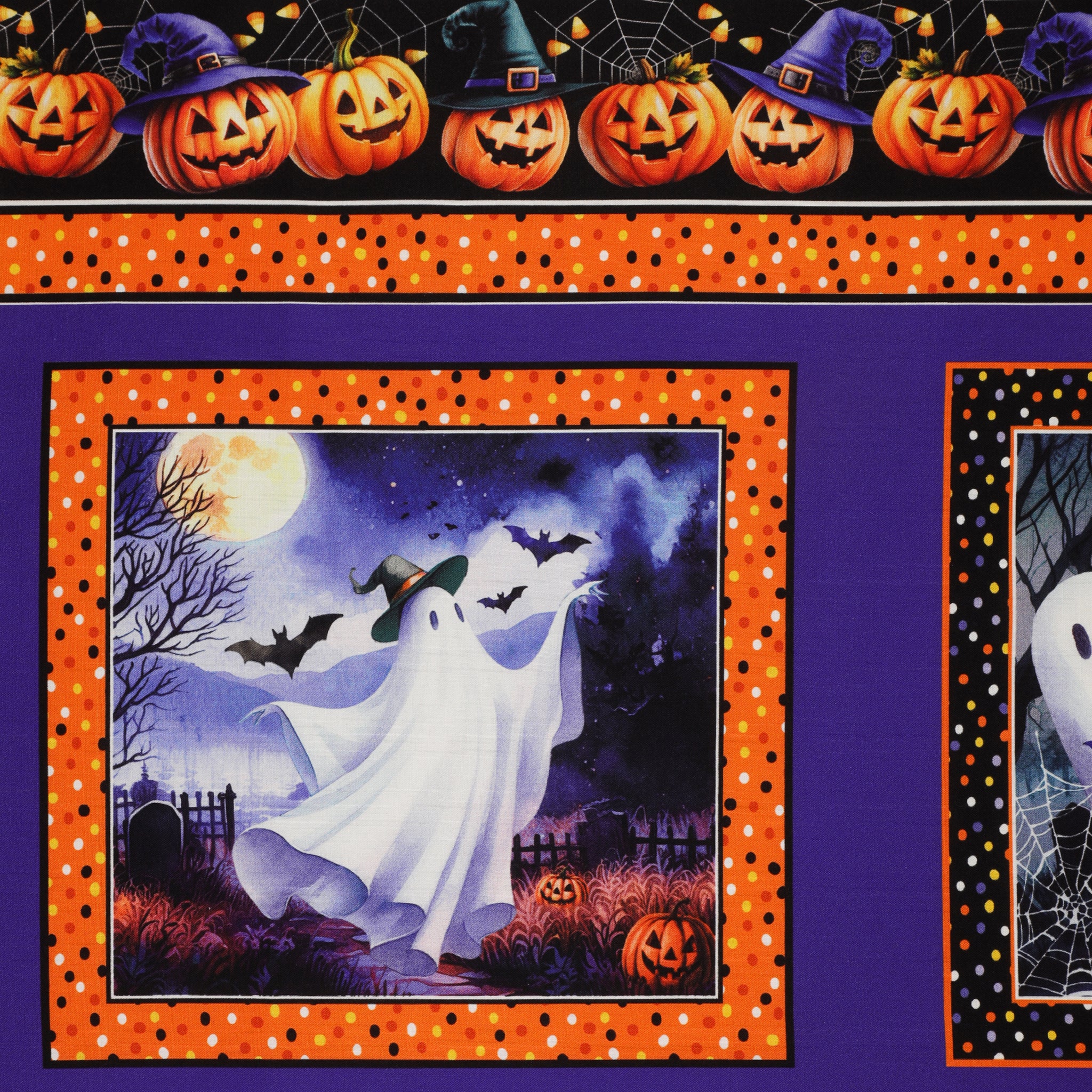 Ghostly Soiree Fabric Collection - Ghostly Panel Purple - Image 2