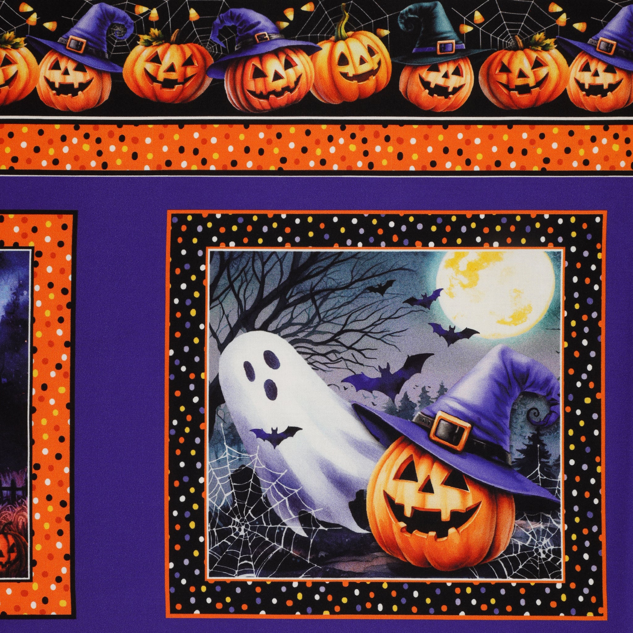Ghostly Soiree Fabric Collection - Ghostly Panel Purple - Image 3