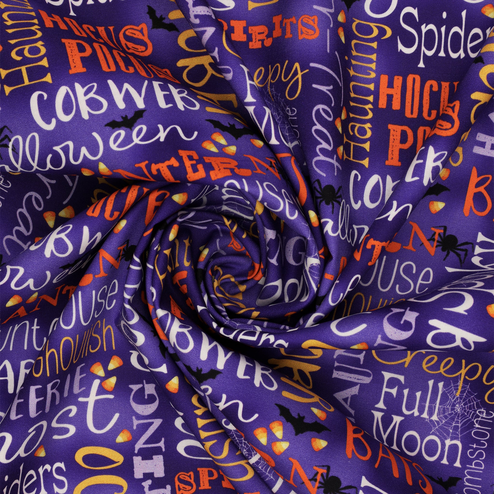 Ghostly Soiree Fabric Collection - Ghostly Words Purple - Image 2
