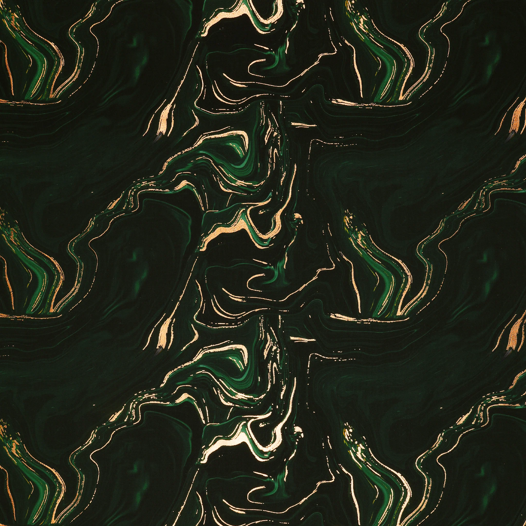 Gilded Fabric Collection - Ripples Metallic Ink Green