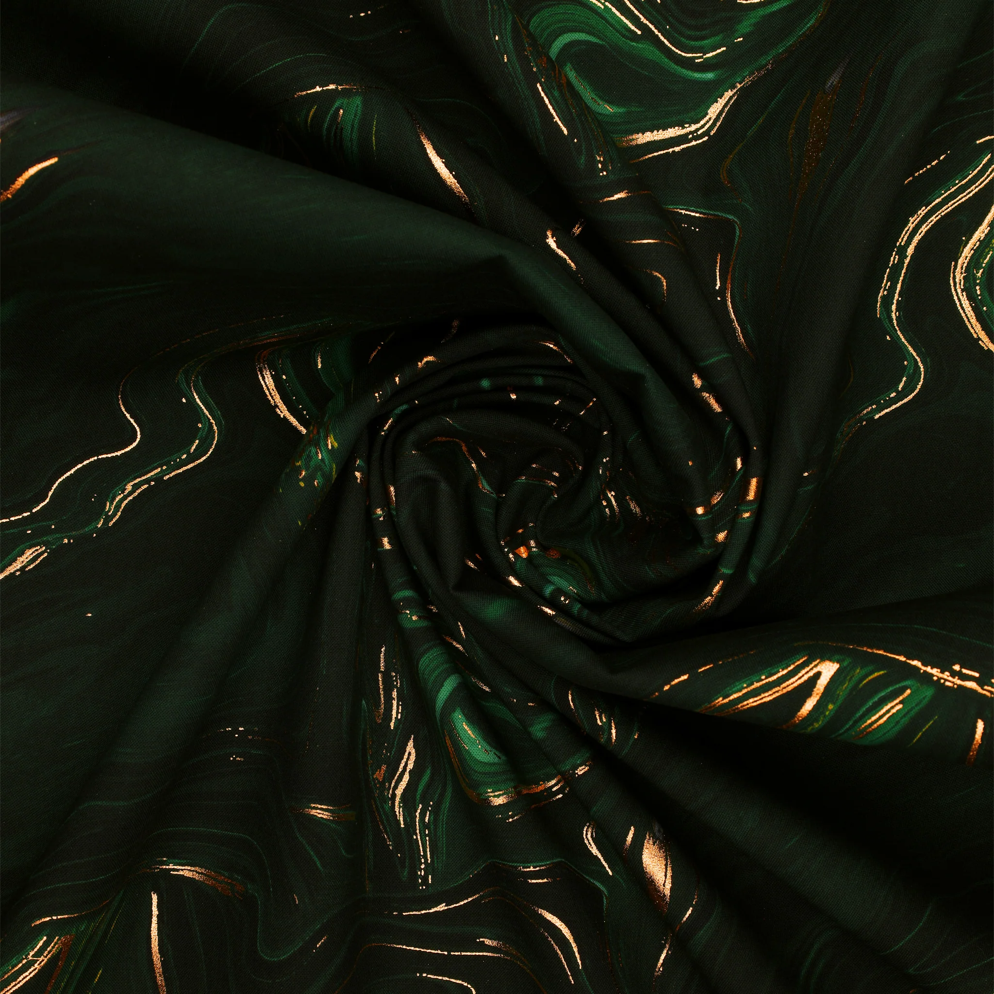 Gilded Fabric Collection - Ripples Metallic Ink Green - Image 2