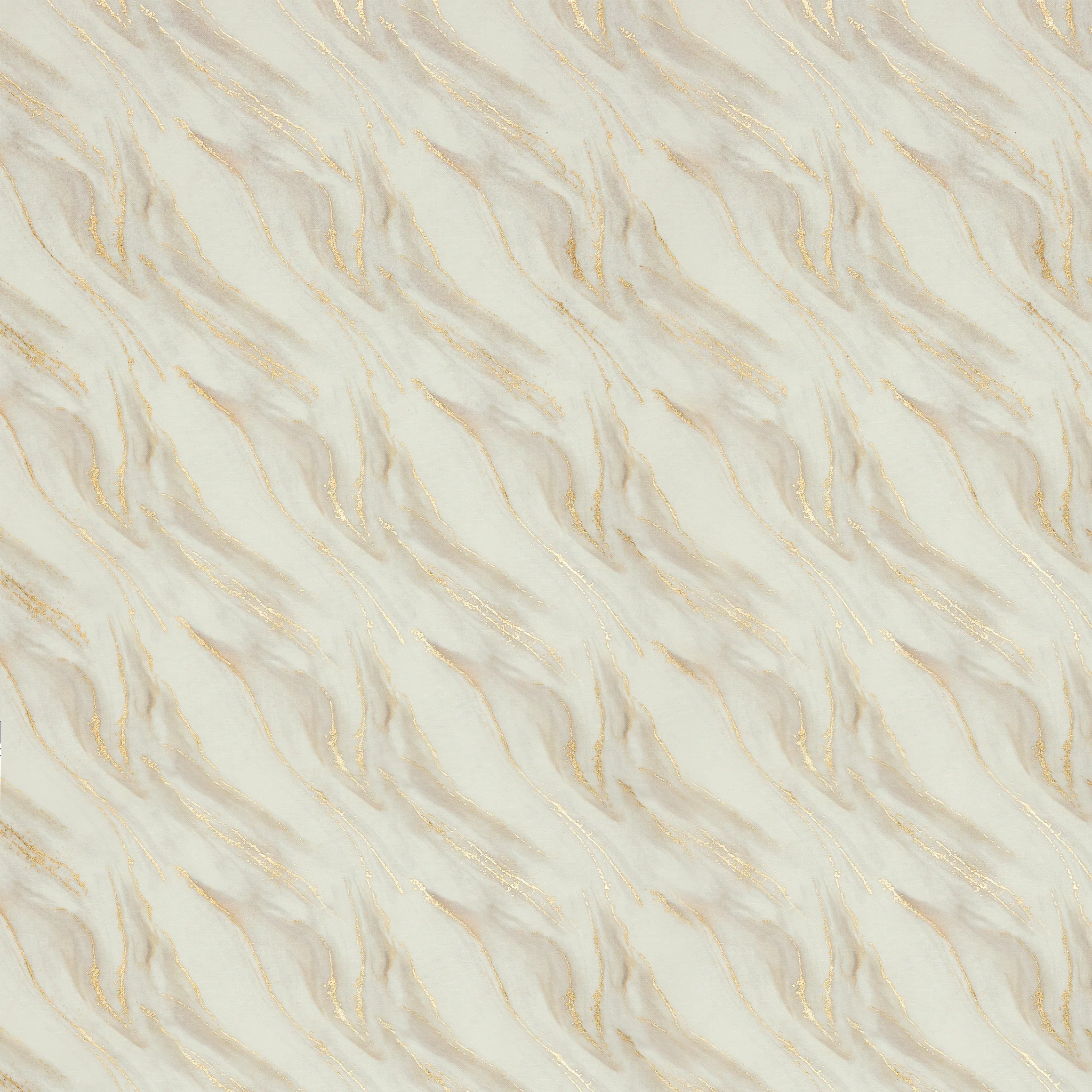Gilded Fabric Collection - Waves Metallic Ink White