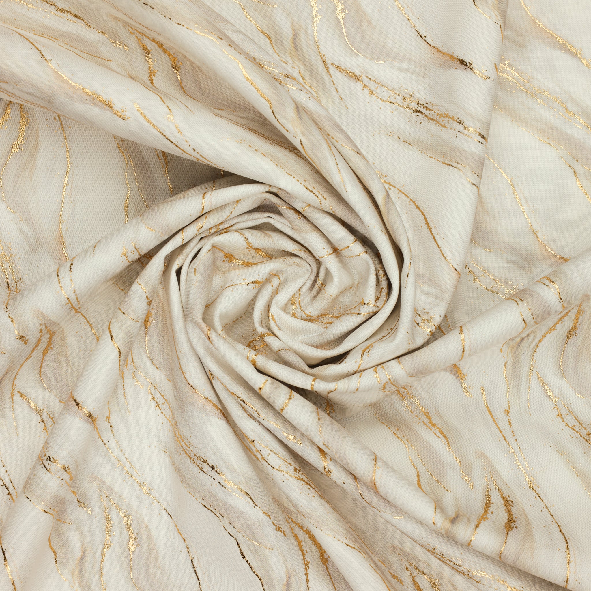 Gilded Fabric Collection - Waves Metallic Ink White - Image 2