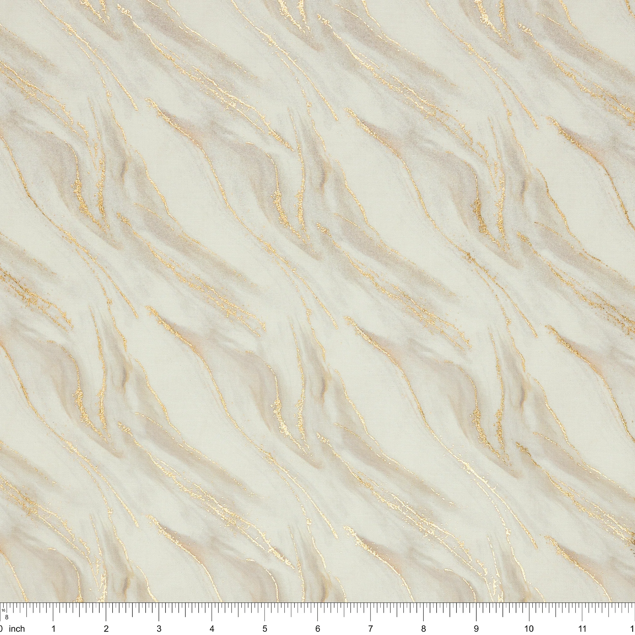 Gilded Fabric Collection - Waves Metallic Ink White - Image 3