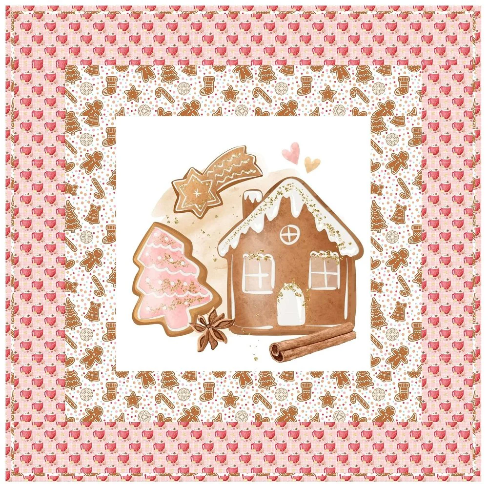 Gingerbread Cookies and Hot Chocolate Wall Hanging 42" x 42"