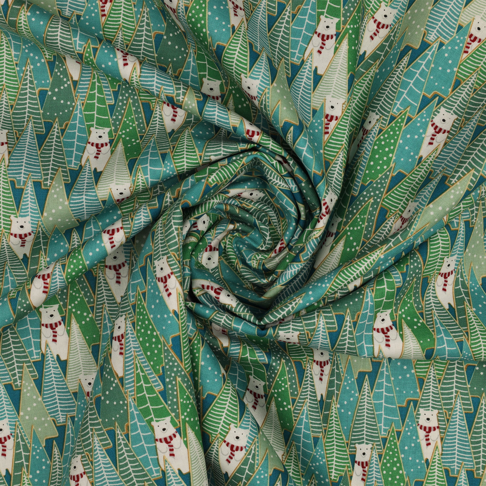 Gingerbread Lane Fabric Collection - Gingerbread Forest Moonlight - Image 2