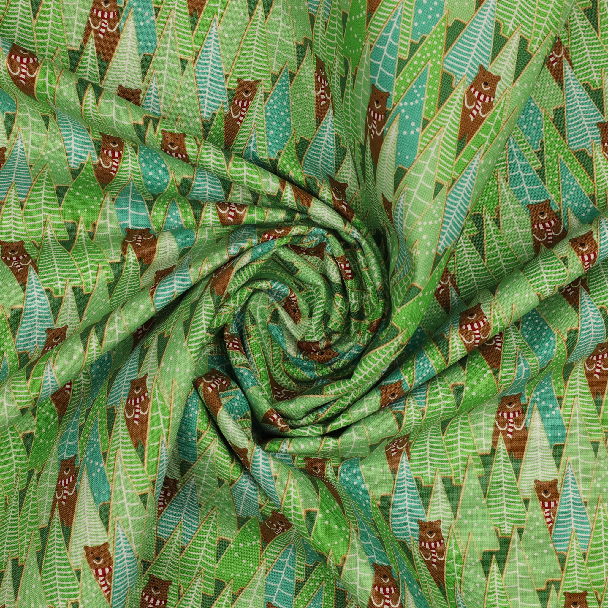 Gingerbread Lane Fabric Collection - Gingerbread Forest Pine - Image 2