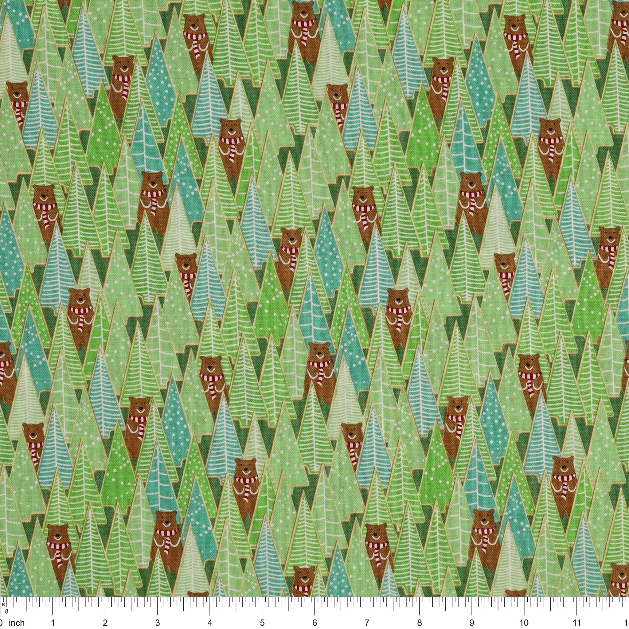 Gingerbread Lane Fabric Collection - Gingerbread Forest Pine - Image 3