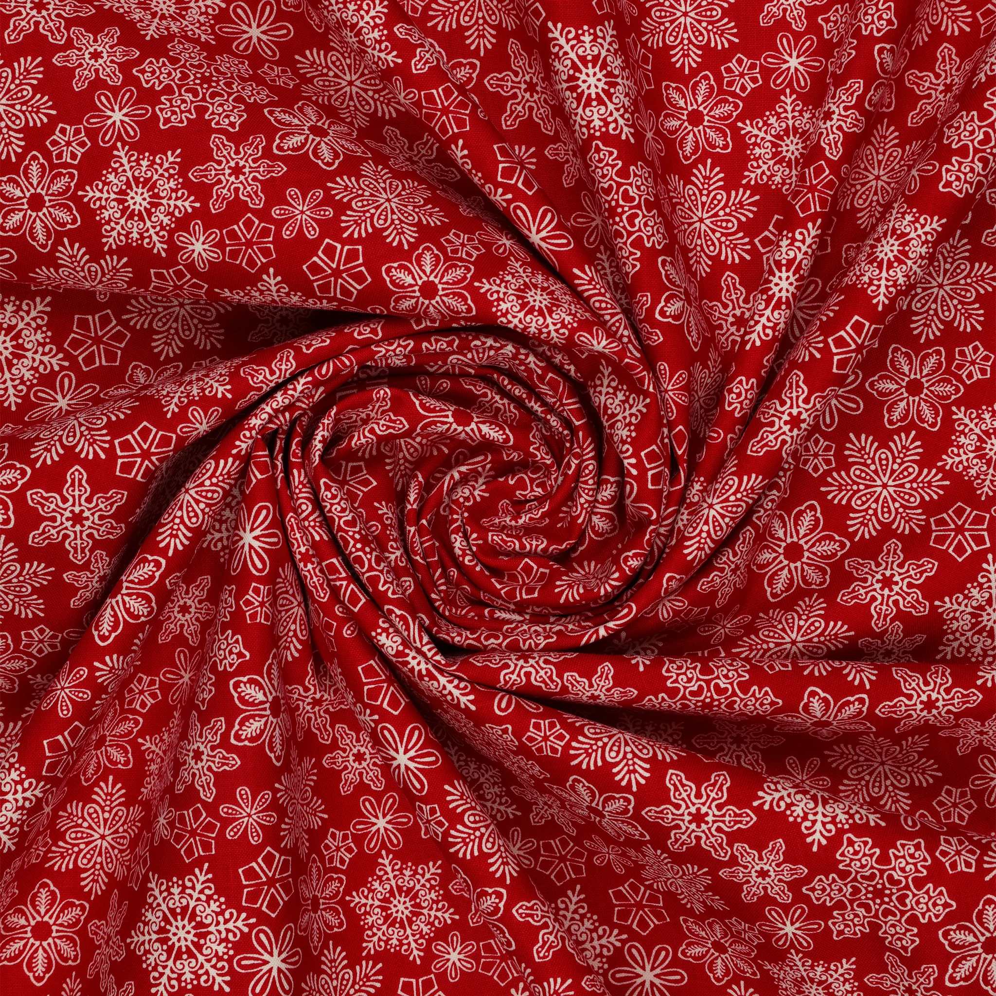 Gingerbread Lane Fabric Collection - Snowflakes Christmas Red - Image 2