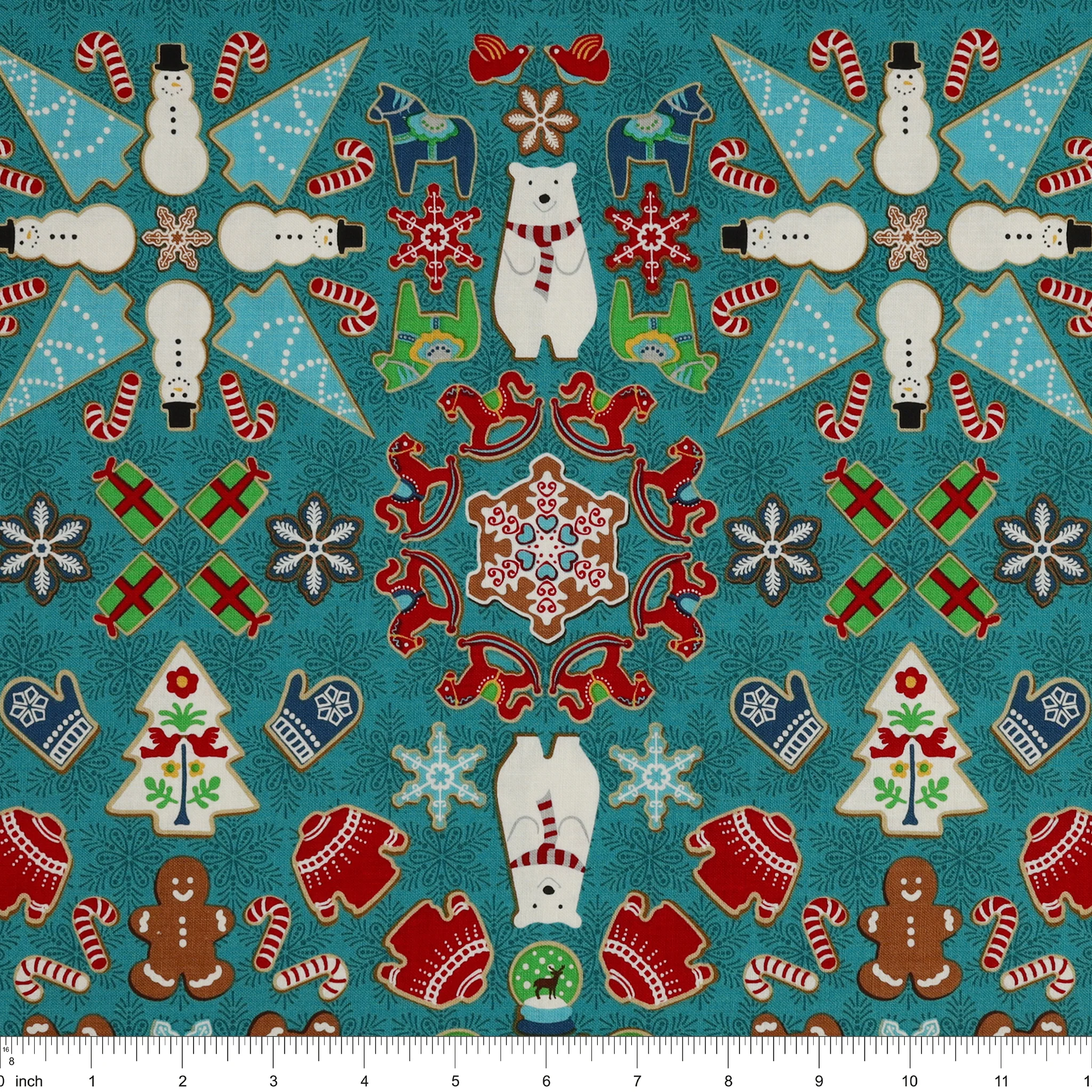 Gingerbread Lane Fabric Collection - Village Square Solstice - Image 3