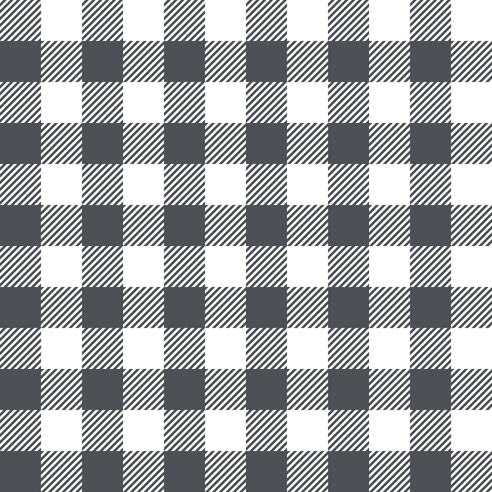 Gingham Fabric - Steel Gray
