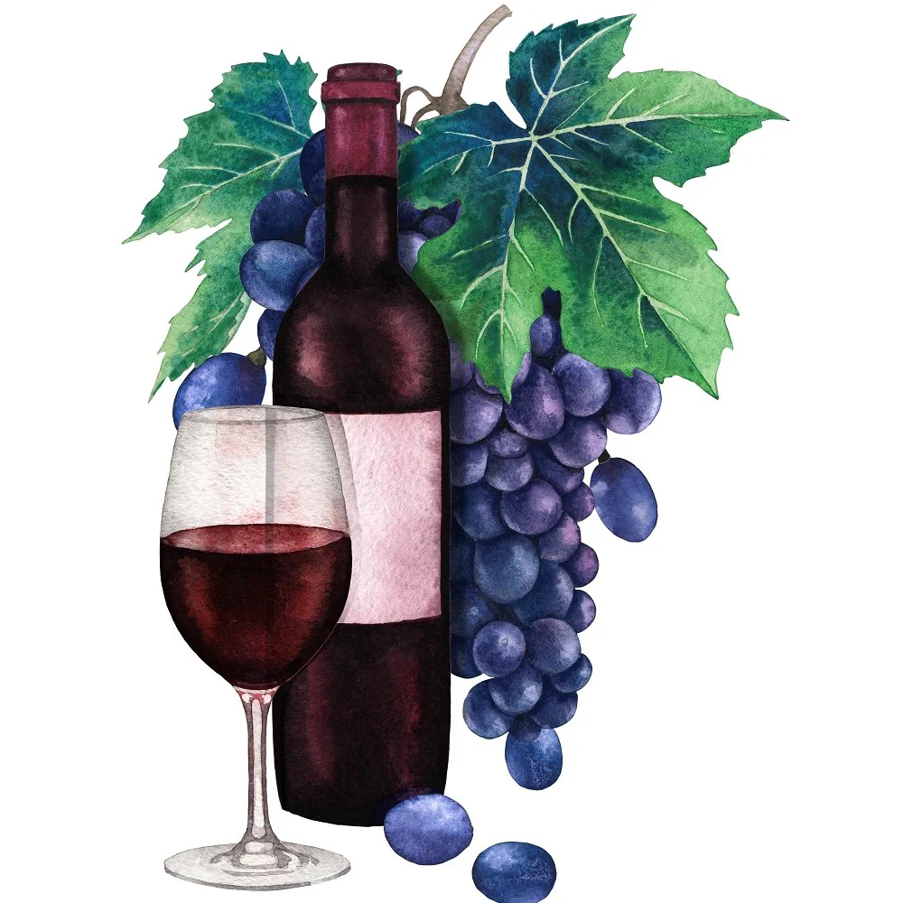 Glass Of Merlot Fabric Panel