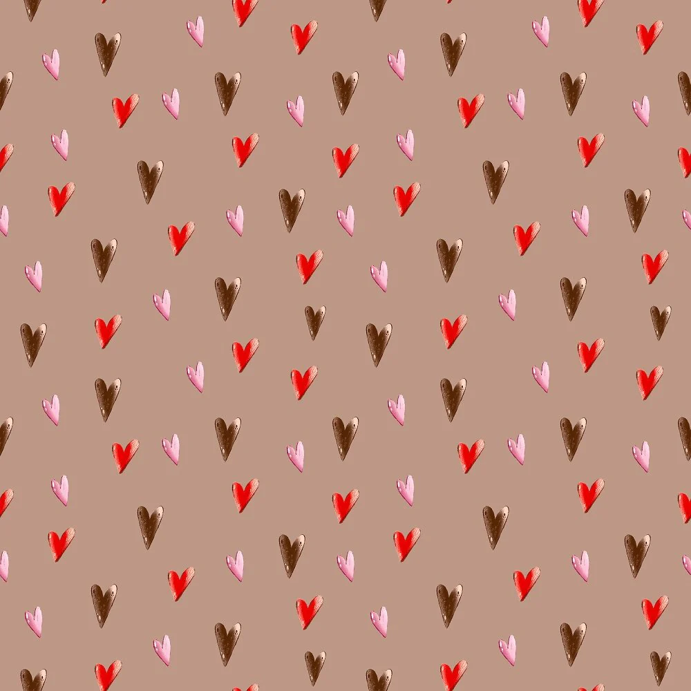 Gnome Hearts Fabric - Cream