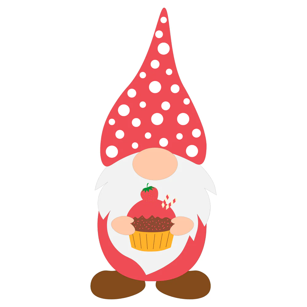 Gnome Holding Strawberry Shortcake Fabric Panel