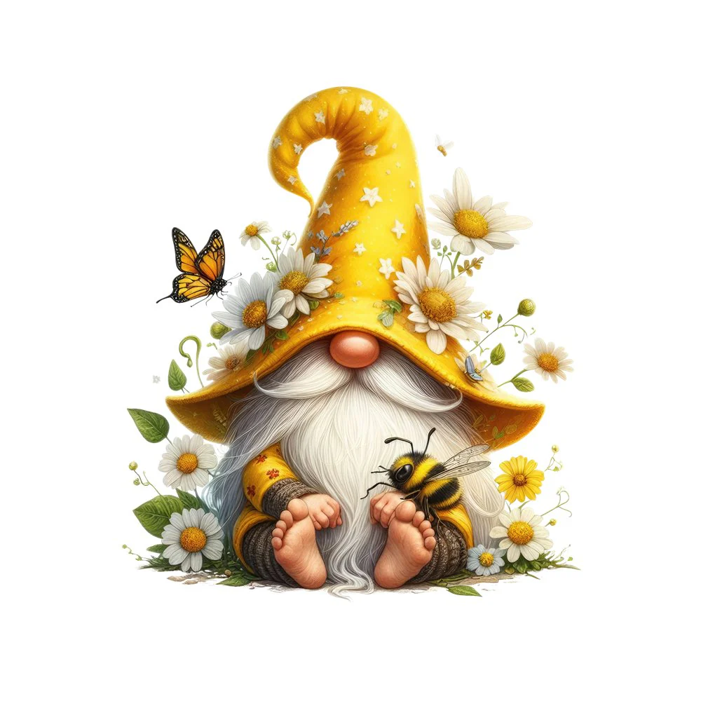 Gnomes & Animals Bumble Bee #3 Fabric Panel