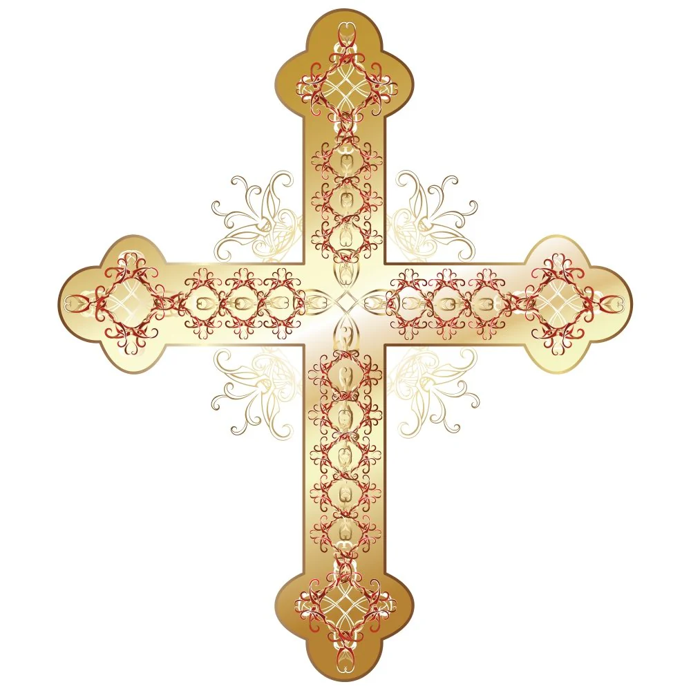 Gold Cross #1 Fabric Panel